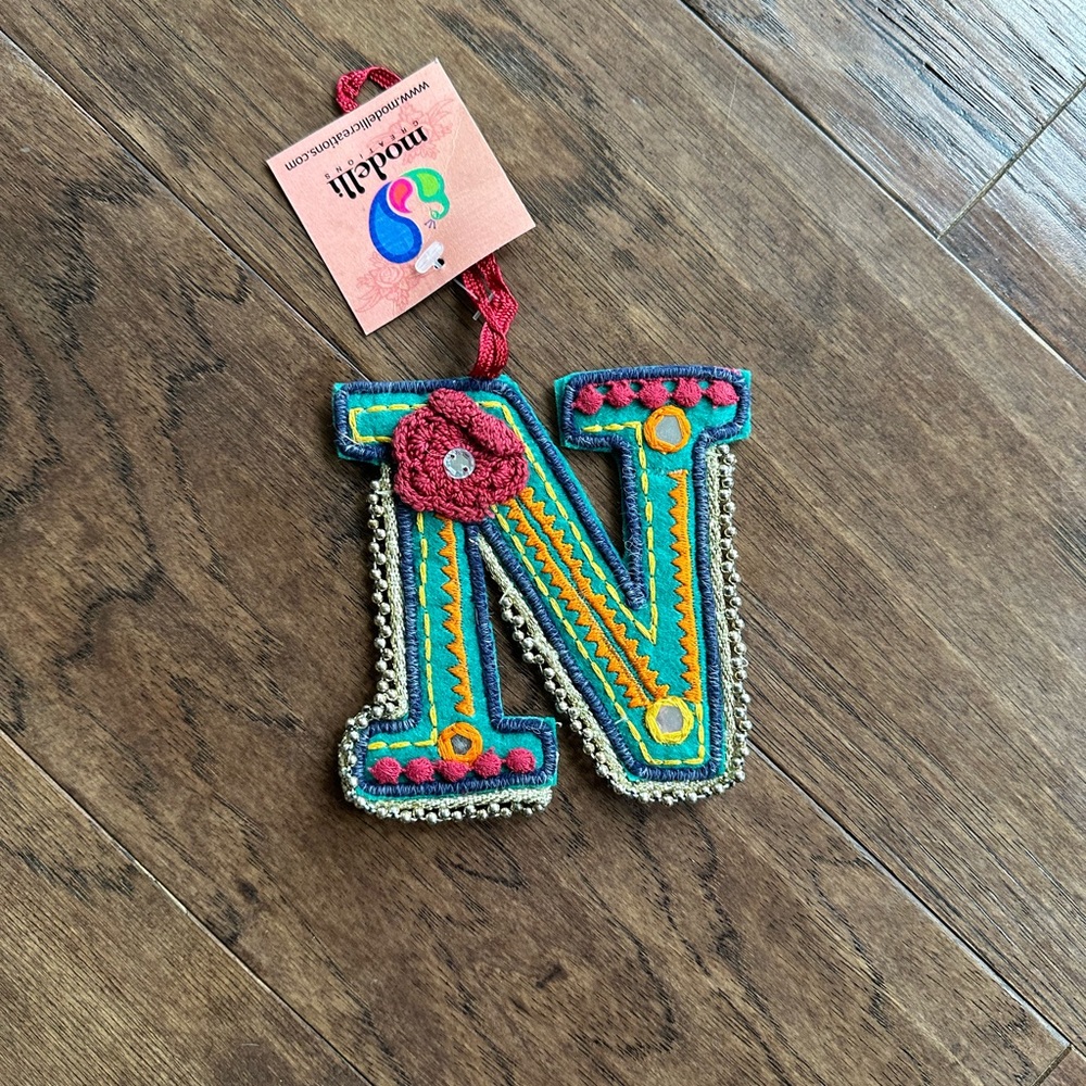 Felt N Letter Ornament /Present Topper